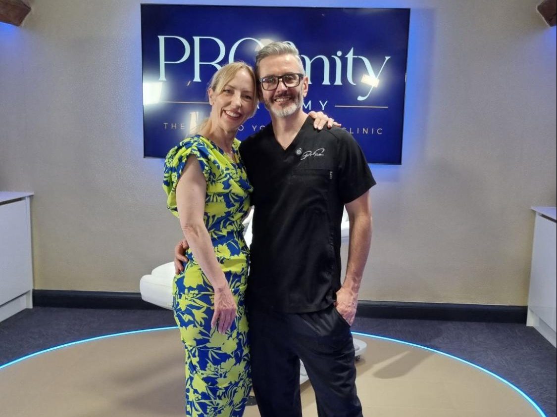 Dr Tim and Miranda Pearce at the Profinity studio