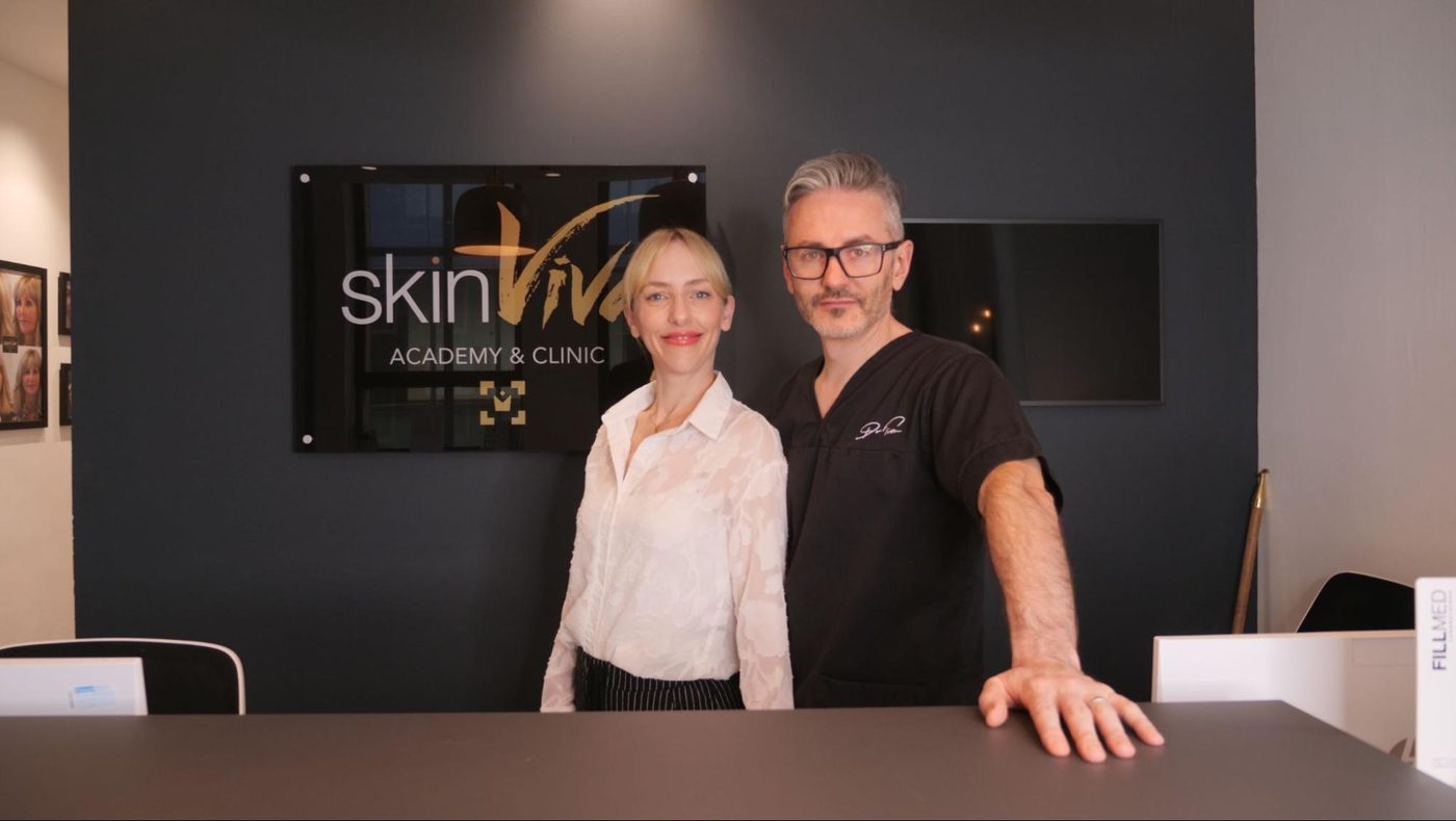 Dr Tim and Miranda Pearce at SkinViva