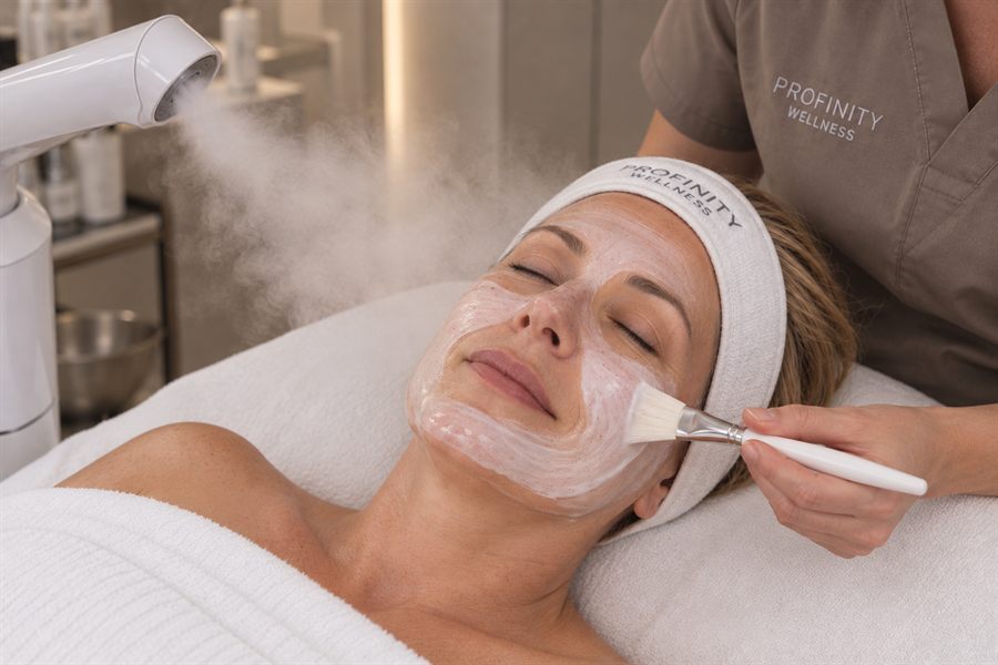 A mask brushed on under warm steam.
